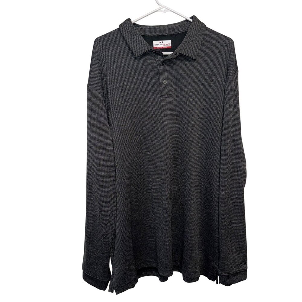 Grand Slam Performance XXL Long Sleeve Polo Shirt Gray Dry Sun Protection